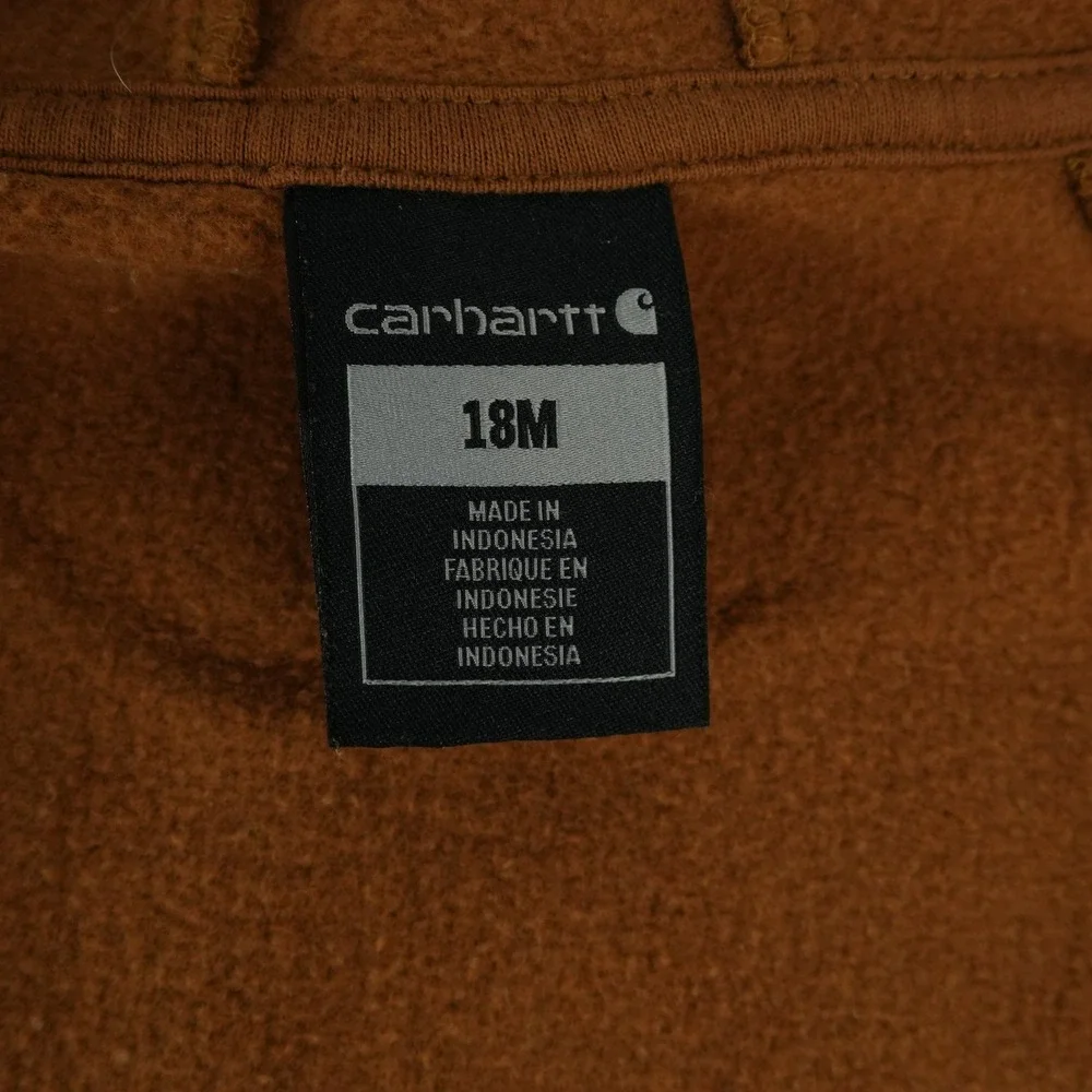 Carhartt Hooded Coverall Unisex 18M Brown Logo Sleeve Full Zip OX8751-B